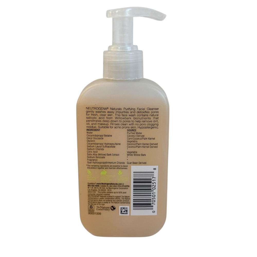 Neutrogena Naturals Purifying Daily Facial Cleanser Face Wash 6 fl oz New - Picture 2 of 5